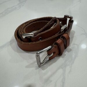 Ralph Lauren Belt Multi Buckle Leather Brown Womens